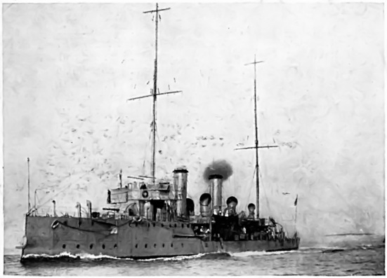 SUNK BY A GERMAN SUBMARINE IN THE DOWNS: H.M.S. "NIGER."