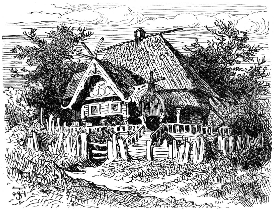 Traditioneel houten huis.