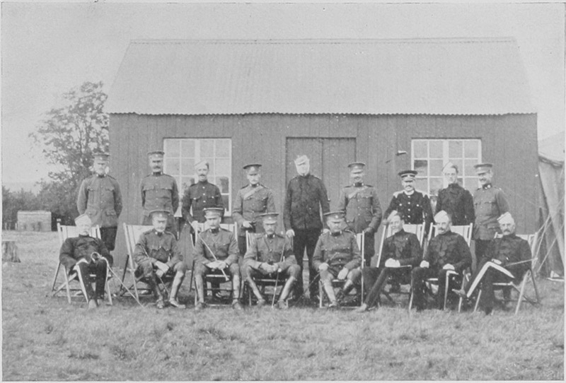 GROUP SHOWING SIX SUCCESSIVE COMMANDING OFFICERS.