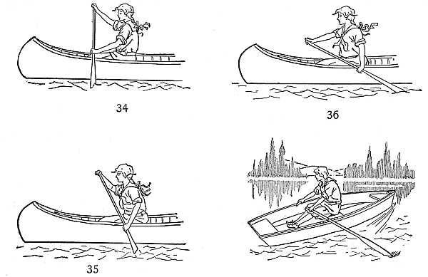 How to use the paddle and a flat-bottomed rowboat.