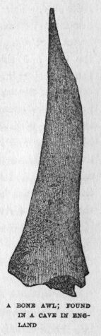 A bone awl; found in a cave in England