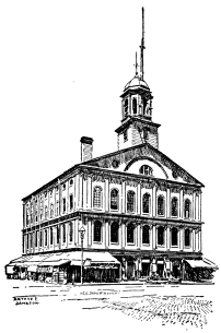A drawing of a building exterior