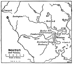 A map of the Boston area