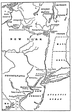 A map showing Maryland to New York
