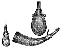 A drawing of three artifacts.