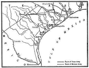 A map of the Texas coast on the Gulf of Mexico