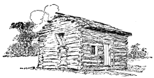 A sketch of a log cabin