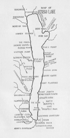 MAP OF OTSEGO LAKE
