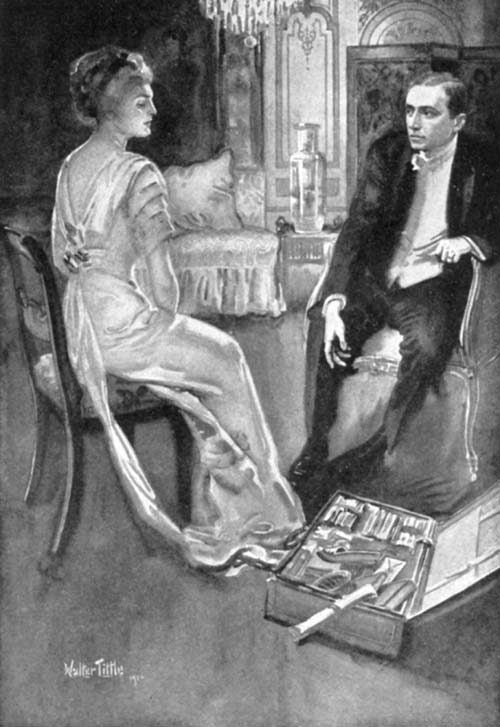 He unbuckled the straps of his suitcase and turned the
cover backward on the floor