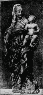 106E. Bemalte Thonstatuette der Madonna von einem Nachfolger Donatello’s