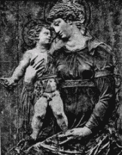 230. Bemaltes Stuckrelief der Madonna von Jac. Sansovino.