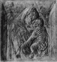 39. Marmorrelief der Madonna von Donatello.