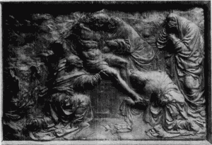 97A. Thonrelief der Grablegung von Verrocchio.