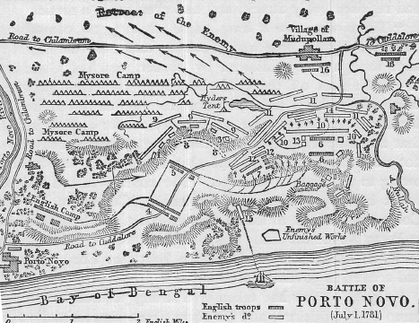 Plan of the Battle of Porto Novo