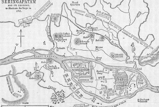 Plan of the siege of Seringapatam