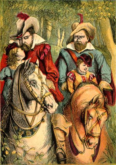 Illustration: Babes and Ruffians on horse-back.