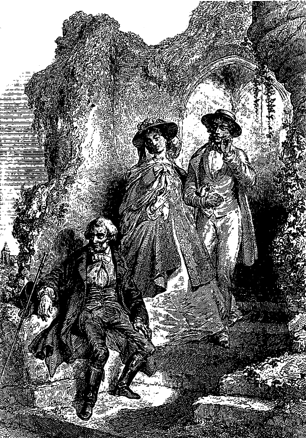 Il n'entendit pas venir un jeune homme et une jeune femme
qui visitaient les ruines.