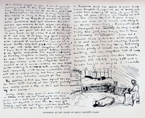 Facsimile of two pages of Emily Brontë’s Diary