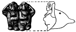 Fig. 15.
POTTERY WHISTLE, APE. FROM ULOA VALLEY, HONDURAS.