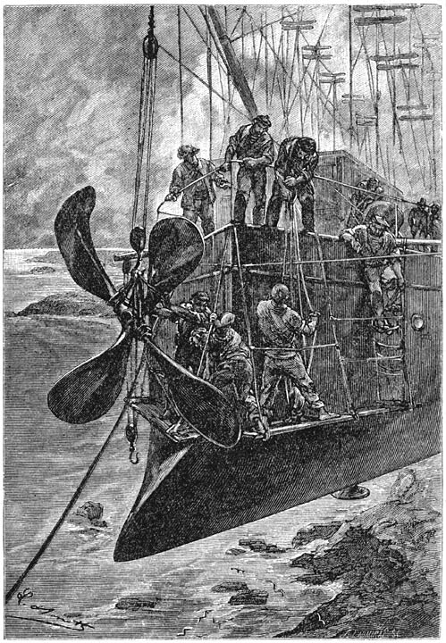 De Albatros was bij de zuidoostelijke punt aangekomen en ten anker gegaan. (Bladz. 189).