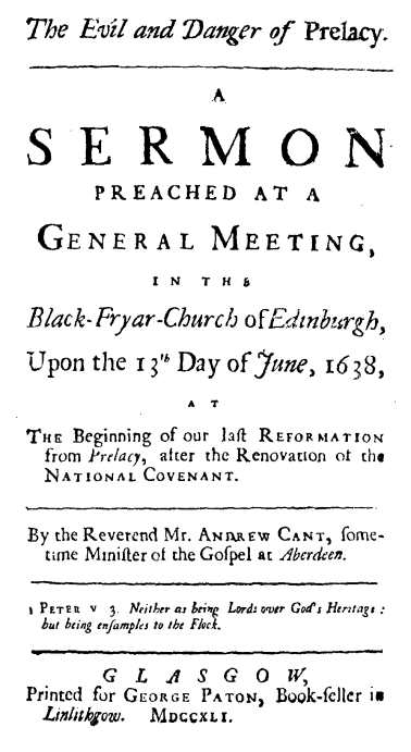 Fac-simile of old Title page of following Sermon