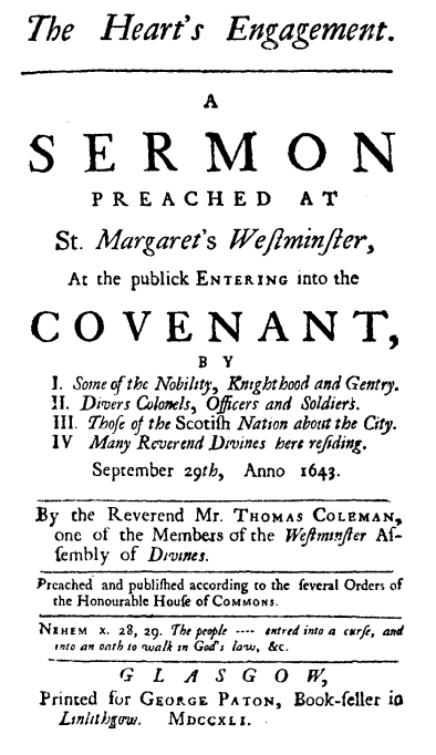 Fac-simile of old Title page of following Sermon.