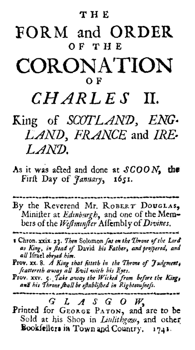 Fac-simile of old Title page of following Ceremony.