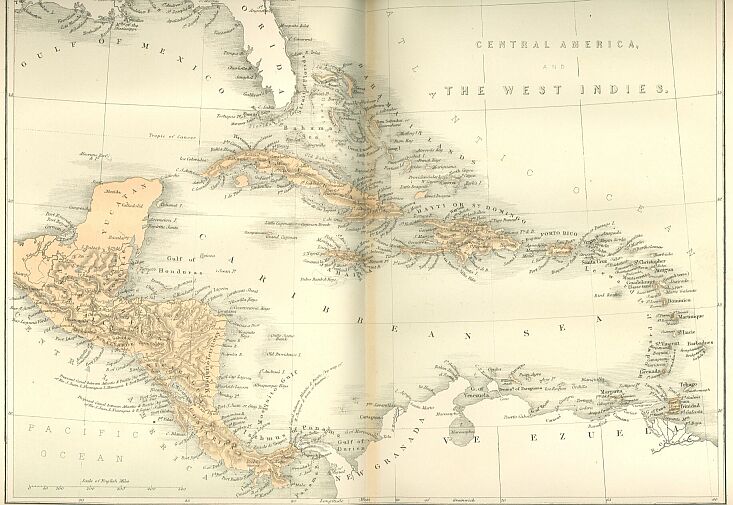 Map of Central America and West Indies