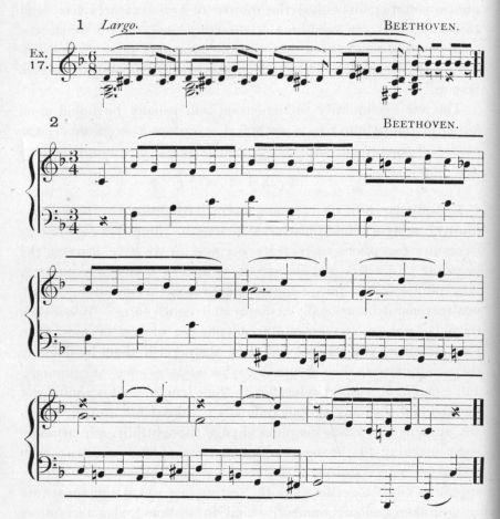 Example 17.  Fragments of Beethoven.