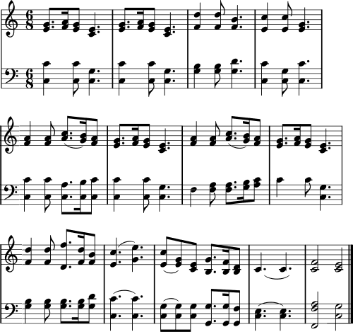piano or choral arrangement of Silent Night