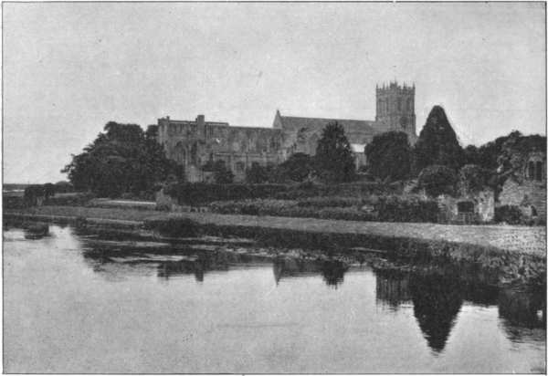 CHRISTCHURCH PRIORY, FROM THE BRIDGE.