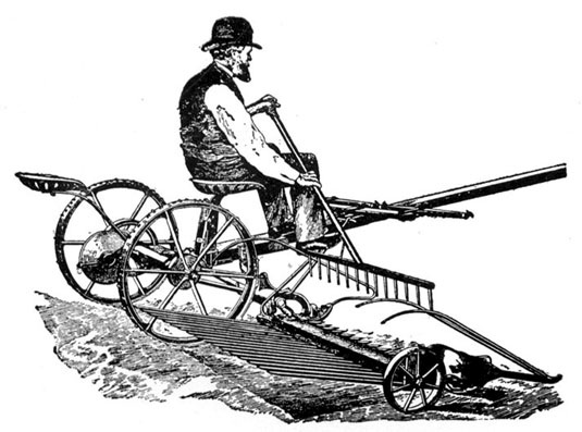 Modern Rear-Delivery Reaper.
(From "Who Invented the Reaper?" by R. B. Swift.)