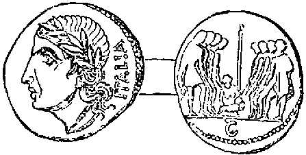 Coin of the Eight Italian Nations taking the Oath of Federation.