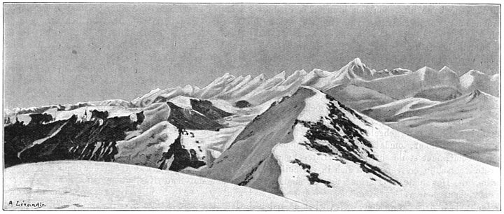 Panorama van de Khan-Tengri-groep.