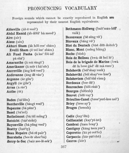 Pronouncing vocabulary--page 367.