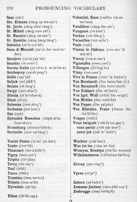 Pronouncing vocabulary--page 370.