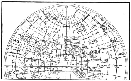 NORTH AMERICA FROM THE GLOBE OF JOHANN SCHÖNER