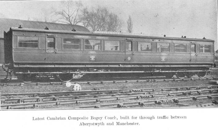 Latest Cambrian Composite Bogey Coach, built for through traffic
between Aberystwyth and Manchester