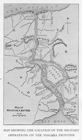 MAP SHOWING THE LOCATION OF THE MILITARY OPERATIONS ON THE NIAGARA FRONTIER
