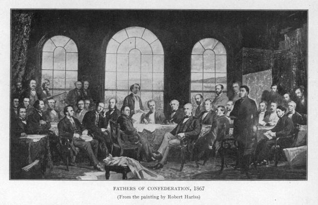 FATHERS OF CONFEDERATION, 1867.  (From the painting by Robert Hariss)