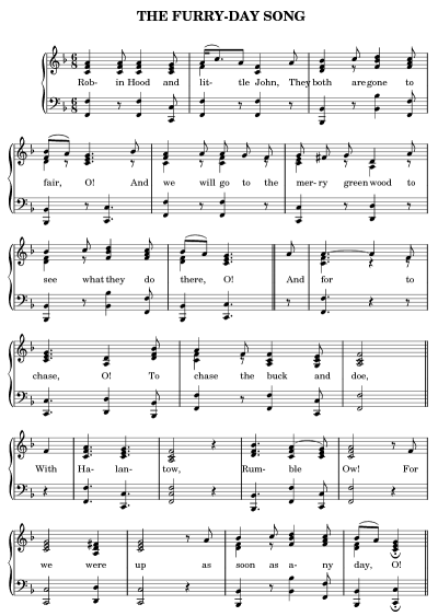 THE FURRY-DAY SONG (Sheet Music page 1)