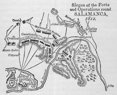 Illustration: Plan of the Forts and Operations round Salamanca.