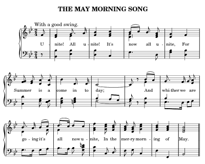 THE MAY MORNING SONG (Sheet Music Page 1)