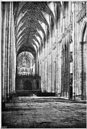 NAVE, SHOWING THE SCREEN BEFORE RESTORATION.