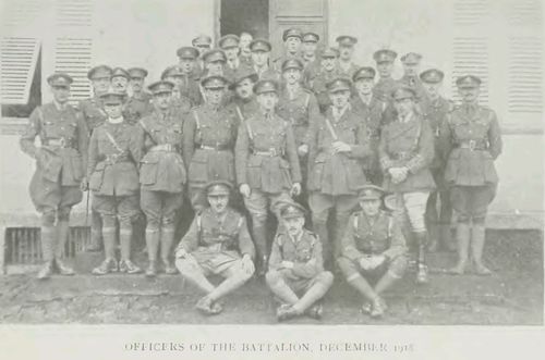 Officers Of The Battalion December 1918.