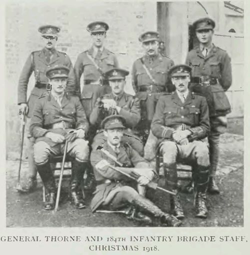 General Thorne And 184th Infantry Brigade Staff,
Christmas 1918.
