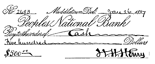 A cheque made to obtain money for immediate use.