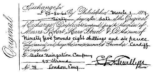 A bill of exchange (private).