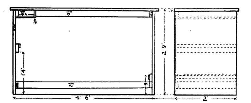 Working drawing of cabinet.