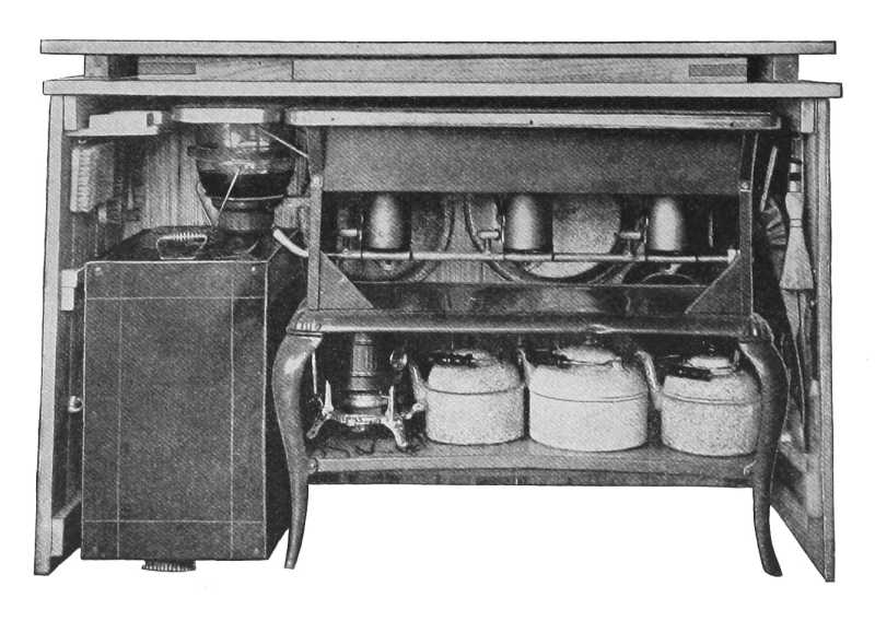 Back of cabinet with equipment in place